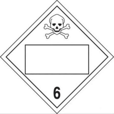 Accuform BLANK PLACARD  HAZARD DOT CLASS 6 10 MPL4DG6ACT50